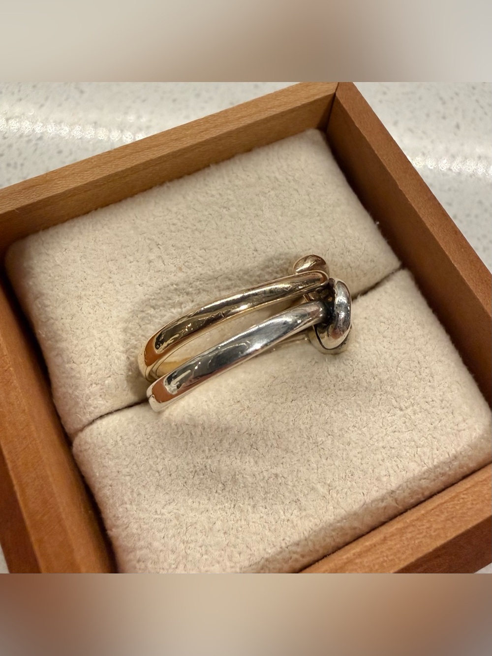 James Avery Original Lovers' Knot Ring 14K Yellow Gold Sterling Silver size 7.5 - Picture 6 of 16
